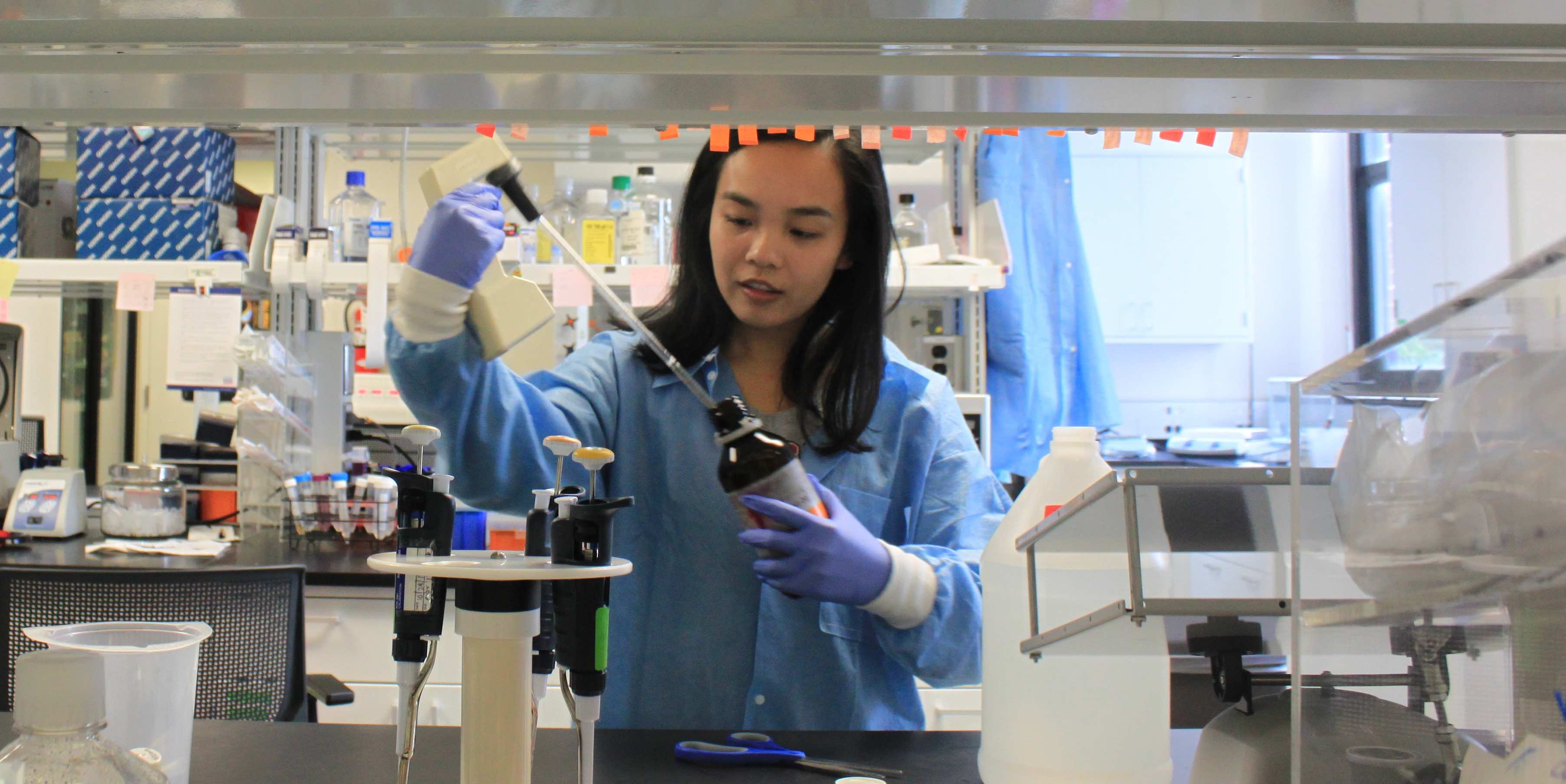 Graduate student in laboratory